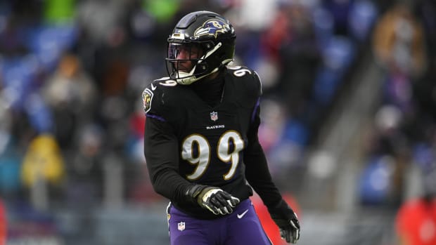 Baltimore Ravens outside linebacker Odafe Oweh.